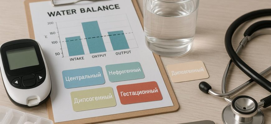 Несахарный диабет — типы и диагностика на визуальной схеме