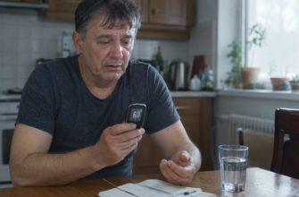 Мужчина проверяет сахар 6,0 при симптомах ложной гипогликемии