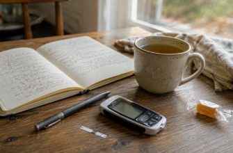 Глюкометр и дневник наблюдений как часть жизни с диабетом